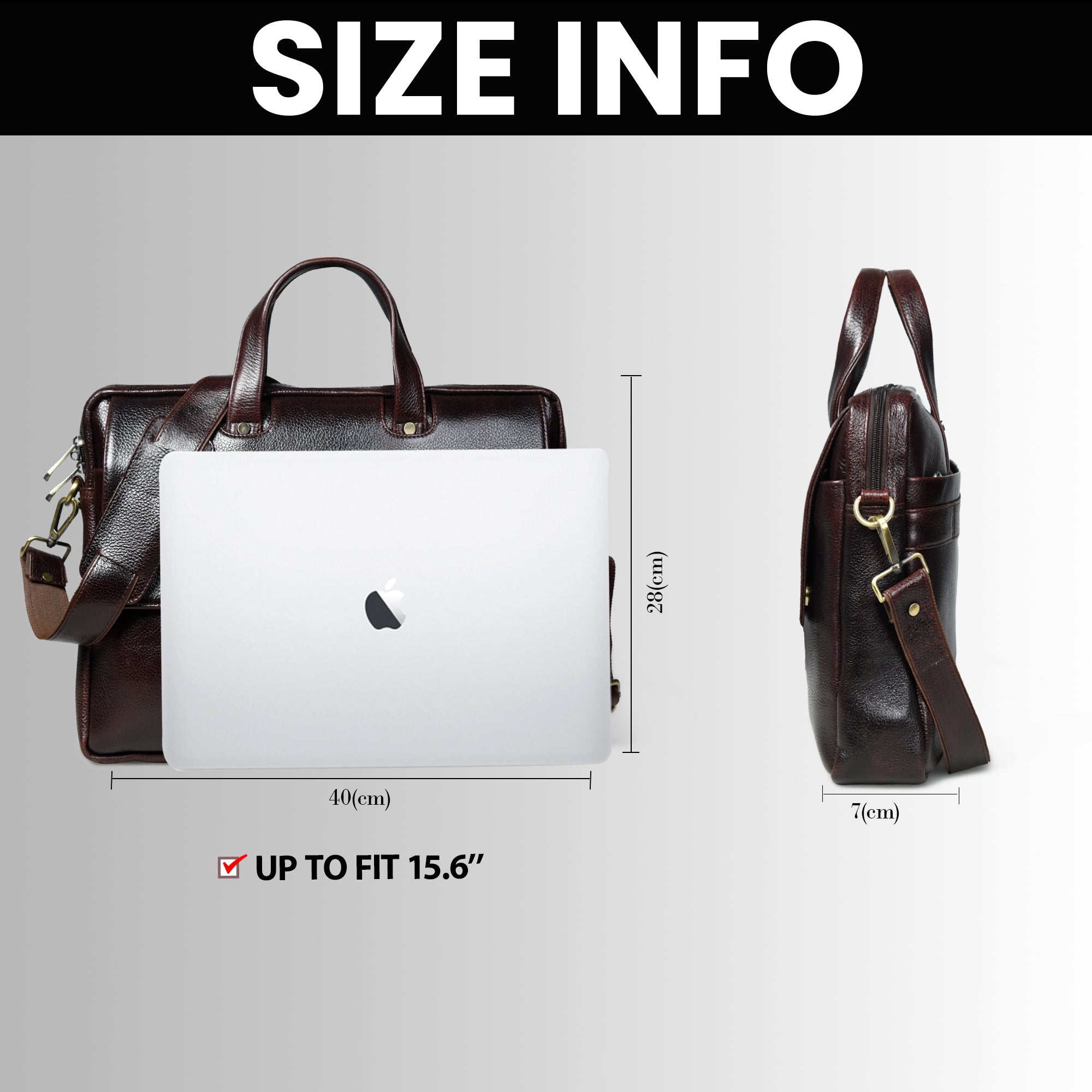 Executive Edge Leather Laptop Briefcase - Tan Colour